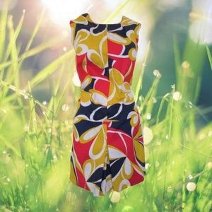 nwt 1960s mod boho red white blue romper size xs